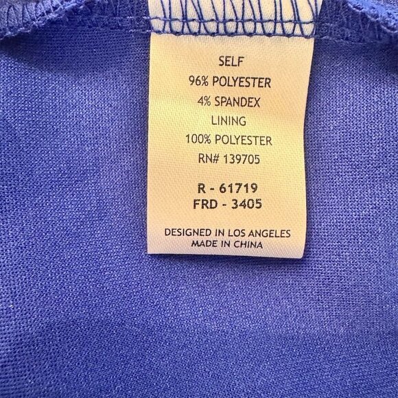 Emerald Sundae Women's Blue Cold Shoulder Ruffle Dress Size M - Picture 7 of 8